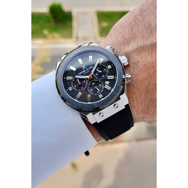 Daniel Klein DKISTE1464 Kasası Gümüş Kordonu Siyah Renk İç Göstergeleri Aktif Erkek Kol Saati