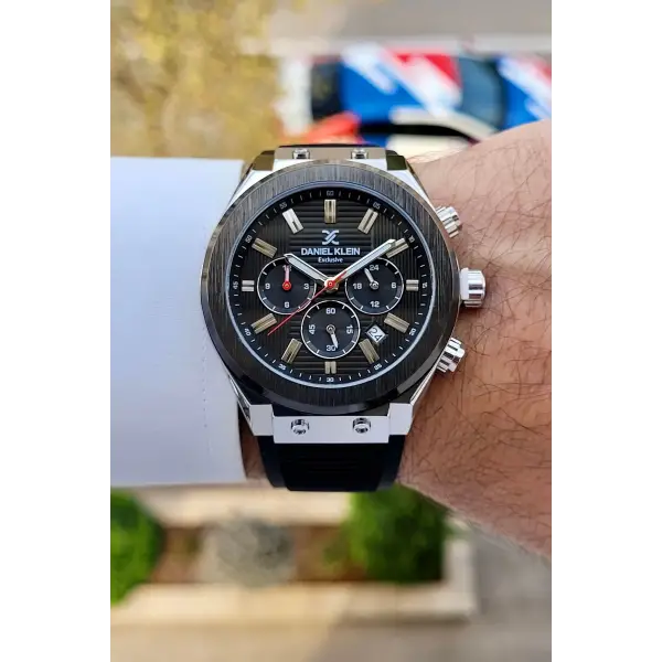 Daniel Klein DKISTE1464 Kasası Gümüş Kordonu Siyah Renk İç Göstergeleri Aktif Erkek Kol Saati