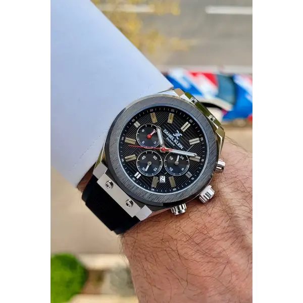 Daniel Klein DKISTE1464 Kasası Gümüş Kordonu Siyah Renk İç Göstergeleri Aktif Erkek Kol Saati