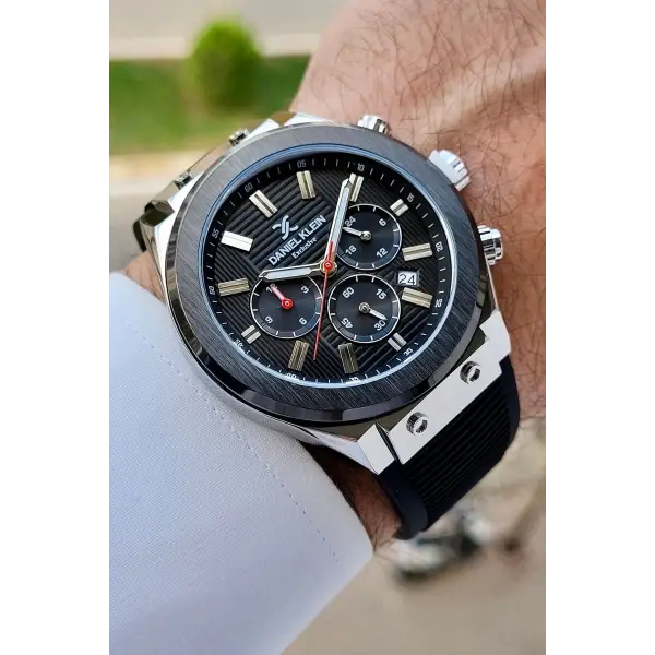 Daniel Klein DKISTE1464 Kasası Gümüş Kordonu Siyah Renk İç Göstergeleri Aktif Erkek Kol Saati