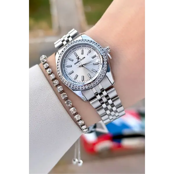 Daniel Klein DKISTE1497 Gümüş Renk Kadın Kol Saati ve Bileklik