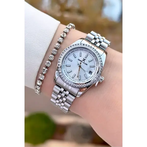 Daniel Klein DKISTE1497 Gümüş Renk Kadın Kol Saati ve Bileklik