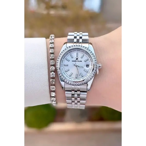 Daniel Klein DKISTE1497 Gümüş Renk Kadın Kol Saati ve Bileklik