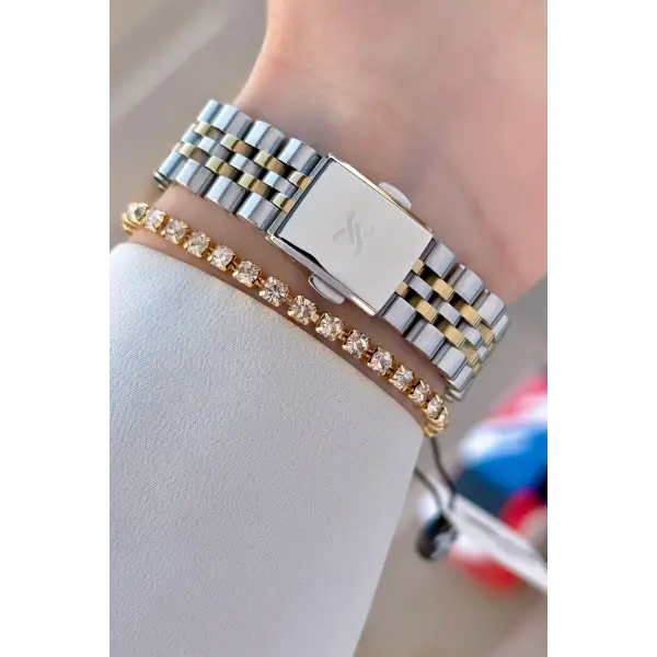 Daniel Klein DKISTE1498 Gold Gümüş Renk Kadın Kol Saati ve Bileklik