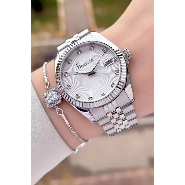 Freelook FLISTE45 Gümüş Renk Kadın Kol Saati ve Bileklik