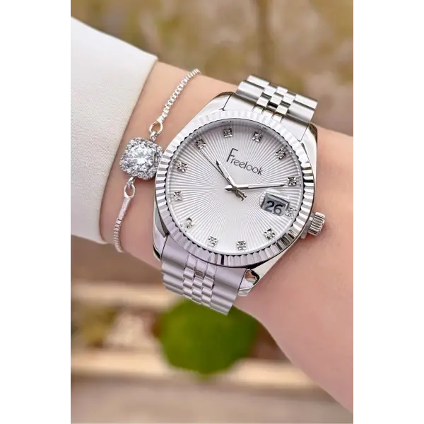 Freelook FLISTE45 Gümüş Renk Kadın Kol Saati ve Bileklik