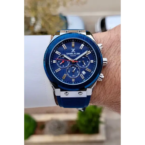 Daniel Klein DKISTE1472 Kasası Gümüş Kordonu Lacivert Renk İç Göstergeleri Aktif Erkek Kol Saati