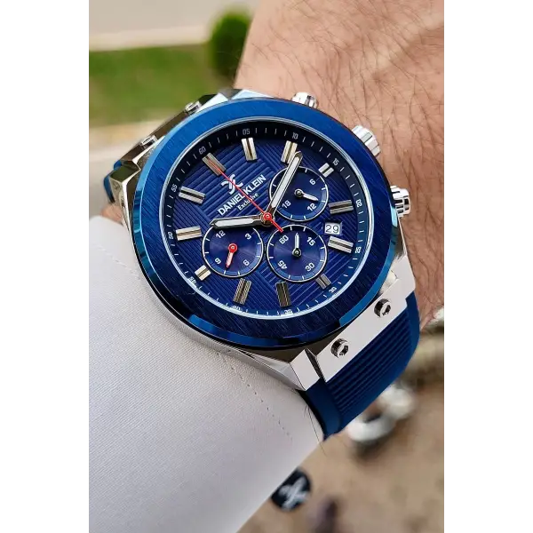 Daniel Klein DKISTE1472 Kasası Gümüş Kordonu Lacivert Renk İç Göstergeleri Aktif Erkek Kol Saati