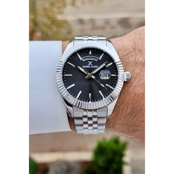 Daniel Klein DKISTE1474 Kadranı Siyah Kordonu Gümüş Renk Erkek Kol Saati