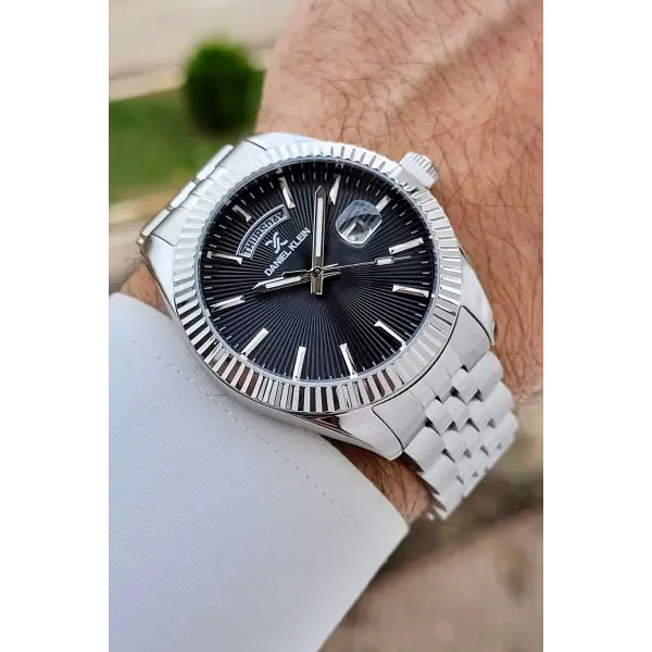 Daniel Klein DKISTE1474 Kadranı Siyah Kordonu Gümüş Renk Erkek Kol Saati