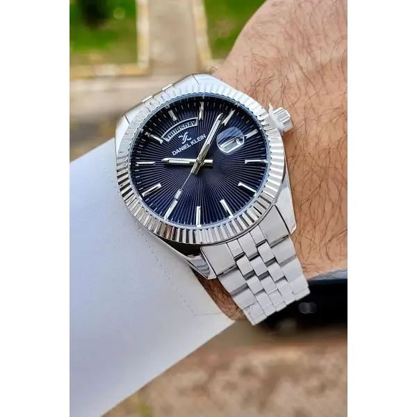 Daniel Klein DKISTE1475 Kadranı Lacivert Kordonu Gümüş Renk Erkek Kol Saati