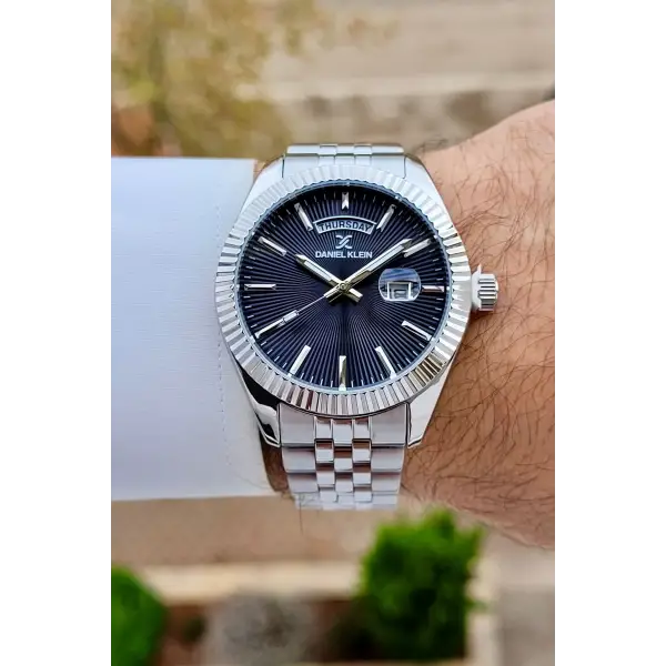 Daniel Klein DKISTE1475 Kadranı Lacivert Kordonu Gümüş Renk Erkek Kol Saati
