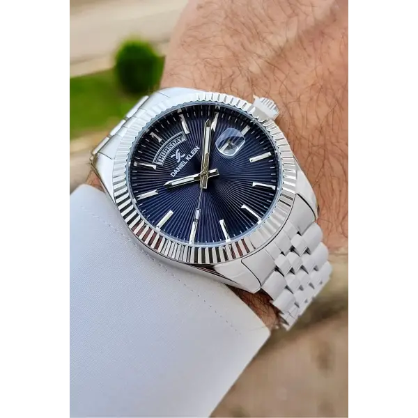 Daniel Klein DKISTE1475 Kadranı Lacivert Kordonu Gümüş Renk Erkek Kol Saati
