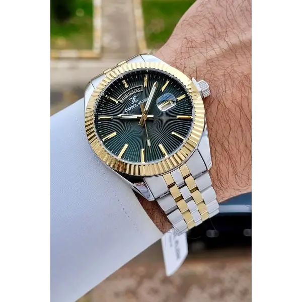 Daniel Klein DK1ISTE1012 Kadranı Yeşil Kordonu Gold Gümüş Renk Fonksiyonlu Erkek Kol Saati