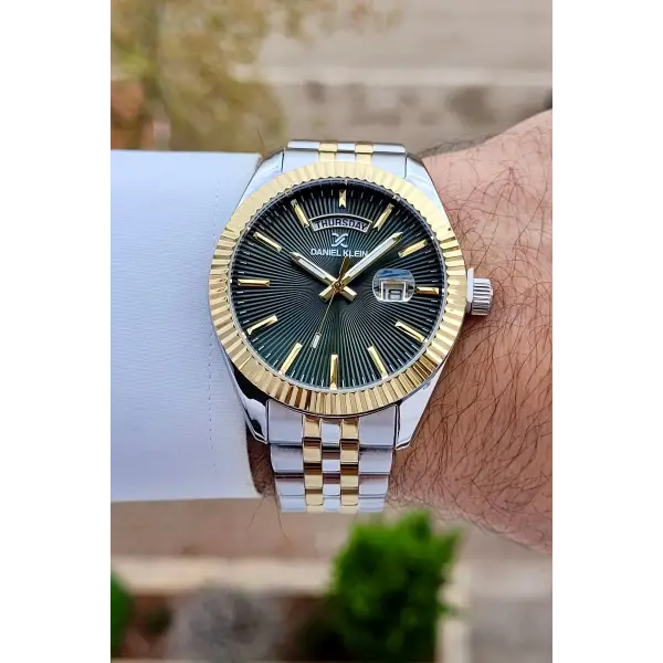 Daniel Klein DK1ISTE1012 Kadranı Yeşil Kordonu Gold Gümüş Renk Fonksiyonlu Erkek Kol Saati