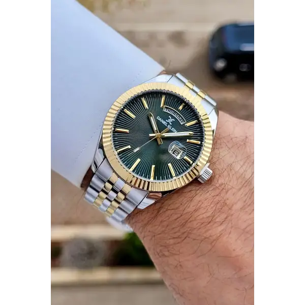 Daniel Klein DK1ISTE1012 Kadranı Yeşil Kordonu Gold Gümüş Renk Fonksiyonlu Erkek Kol Saati