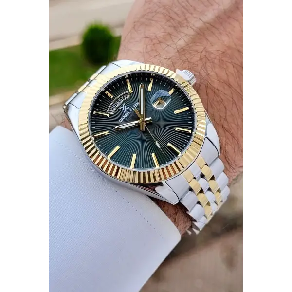 Daniel Klein DK1ISTE1012 Kadranı Yeşil Kordonu Gold Gümüş Renk Fonksiyonlu Erkek Kol Saati