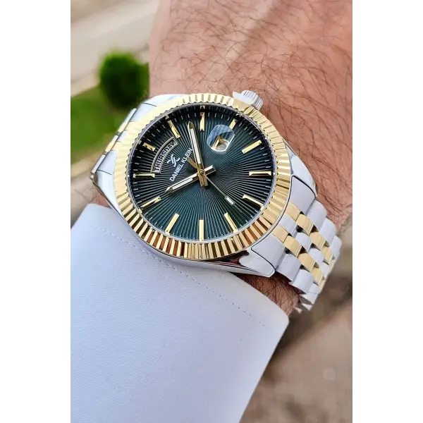 Daniel Klein DK1ISTE1012 Kadranı Yeşil Kordonu Gold Gümüş Renk Fonksiyonlu Erkek Kol Saati