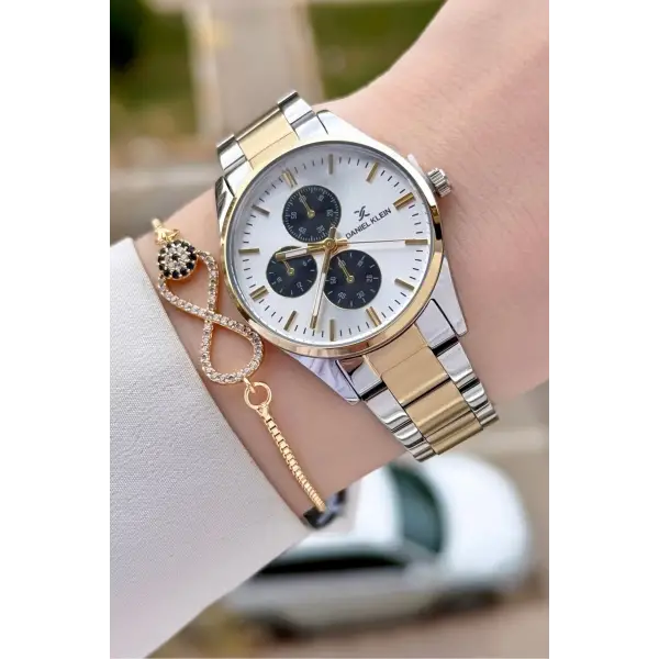 Daniel Klein DKISTE1512 Gold Gümüş Renk Kadın Kol Saati ve Bileklik