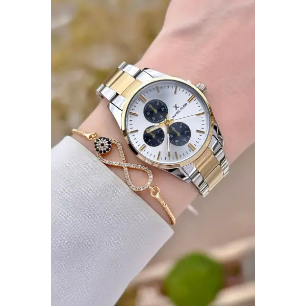 Daniel Klein DKISTE1512 Gold Gümüş Renk Kadın Kol Saati ve Bileklik