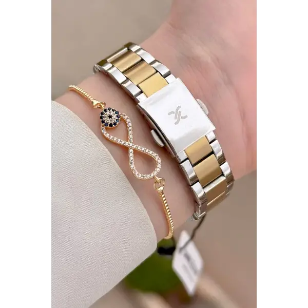 Daniel Klein DKISTE1512 Gold Gümüş Renk Kadın Kol Saati ve Bileklik