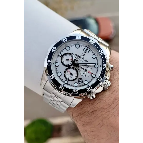 Daniel Klein DKISTE1529 Gümüş Renk 44 mm Fonksiyonlu Erkek Kol Saati