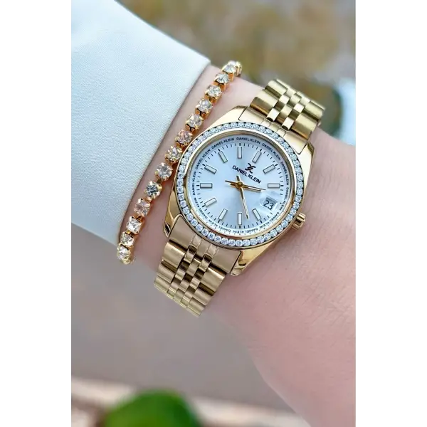 Daniel Klein DKISTE1532 Gold Renk 30 mm Kadın Kol Saati ve Bileklik