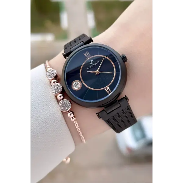 DAVID GUNER DGISTE108 Siyah Renk 34 mm Kadın Kol Saati ve Bileklik