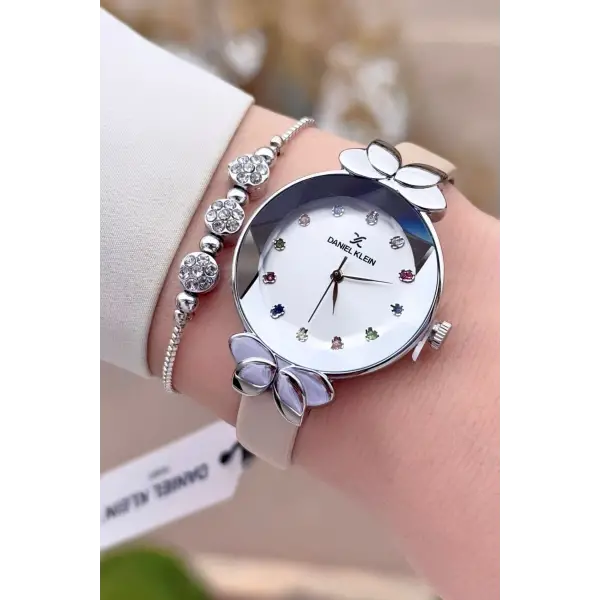 Daniel Klein DKISTE1535 Kasası Gümüş Kordonu Bej Renk Kadın Kol Saati Ve Bileklik