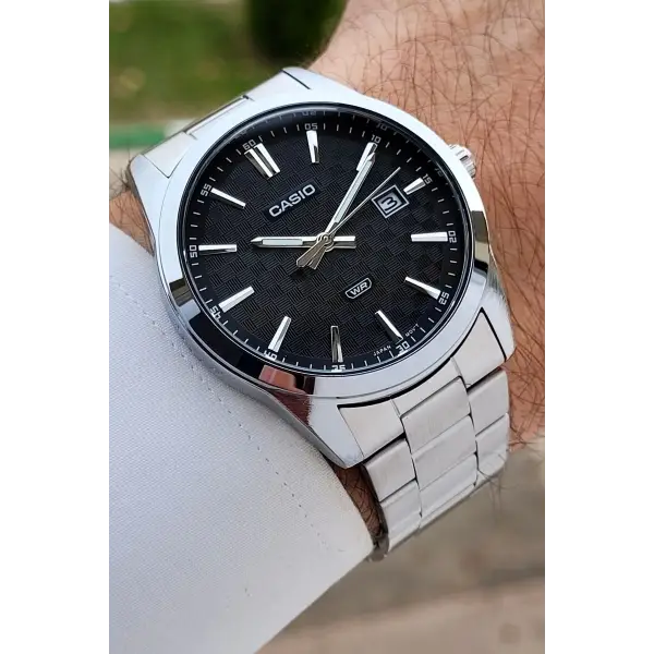 Casio CSISTE199 Kadranı Siyah Kordonu Metalik Renk 2 Yıl Garantili Erkek Kol Saati