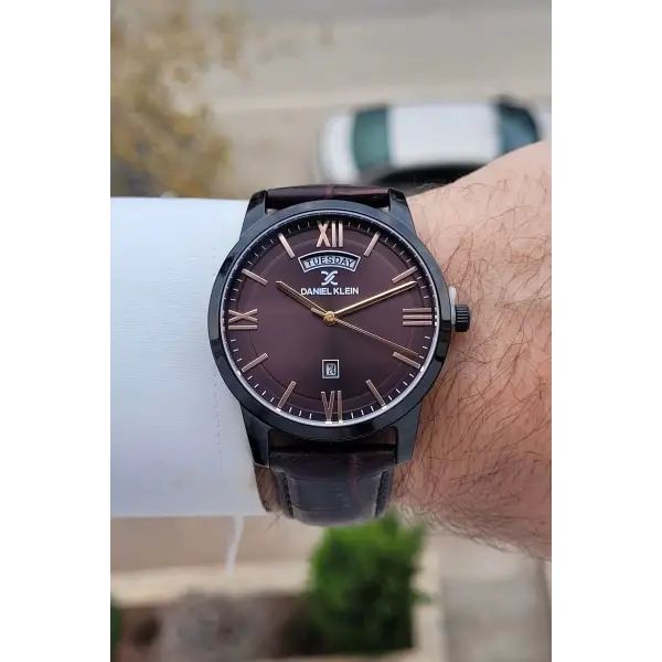 Daniel Klein DKISTE1526 Rakamları Bakır Kordonu Kahverengi Renk 2 Yıl Garantili 43 mm Erkek Kol Saati