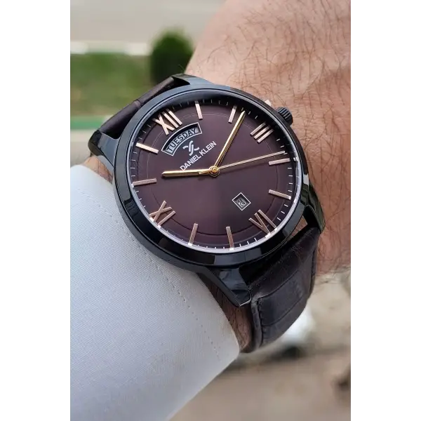 Daniel Klein DKISTE1526 Rakamları Bakır Kordonu Kahverengi Renk 2 Yıl Garantili 43 mm Erkek Kol Saati