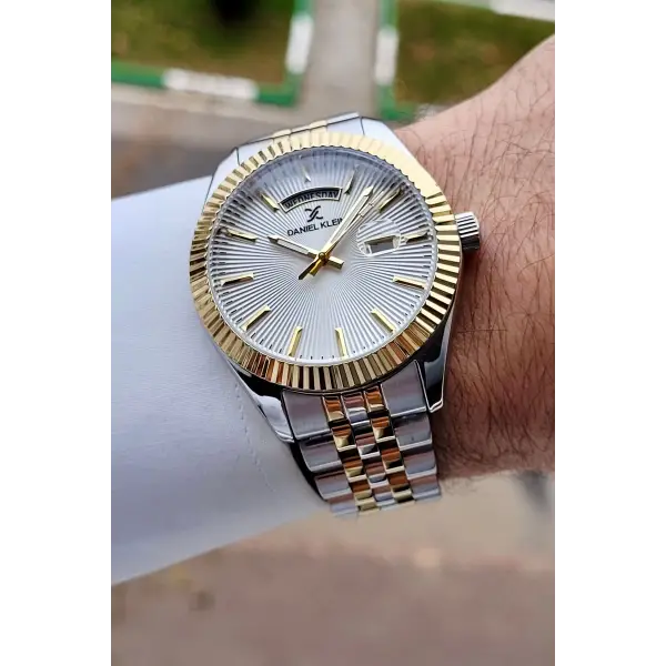 Gold Gümüş Renk 42 mm Fonksiyonlu Erkek Kol Saati