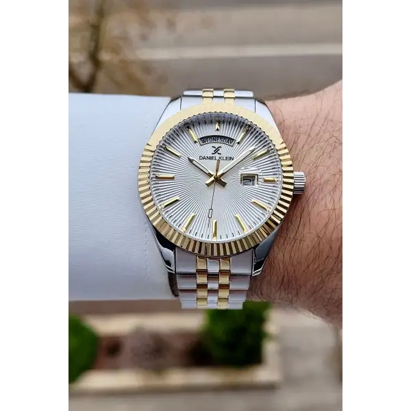 Gold Gümüş Renk 42 mm Fonksiyonlu Erkek Kol Saati