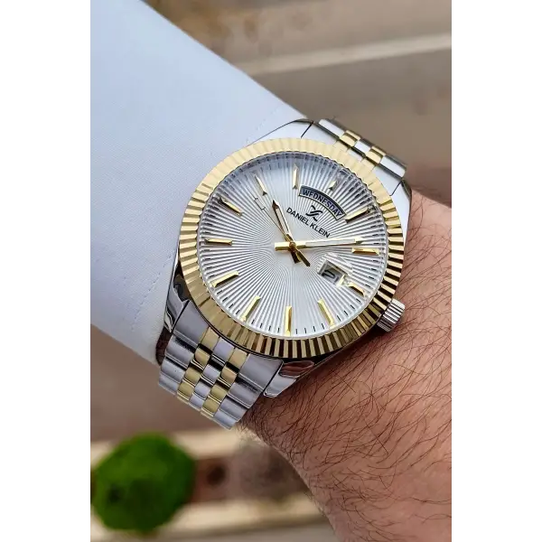 Gold Gümüş Renk 42 mm Fonksiyonlu Erkek Kol Saati