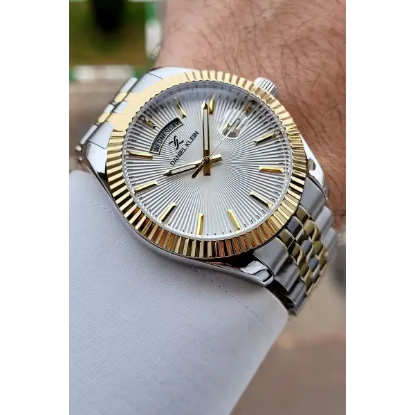 Gold Gümüş Renk 42 mm Fonksiyonlu Erkek Kol Saati