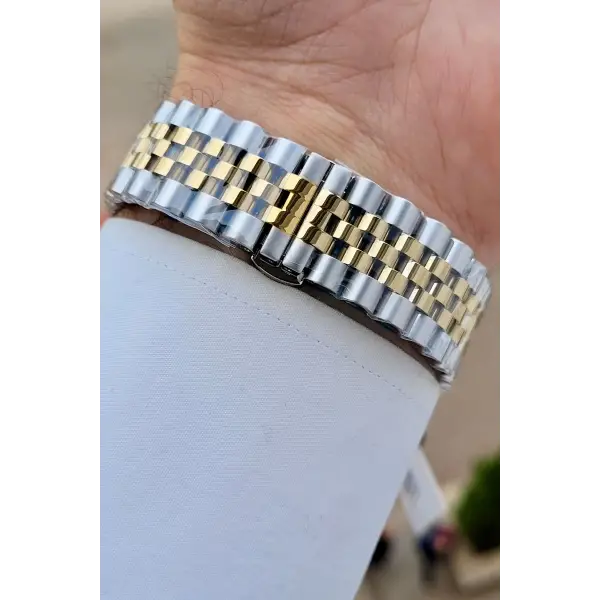 Slazenger SLISTE24 Kadranı Yeşil  Kordonu Gold Gümüş Renk Erkek Kol Saati