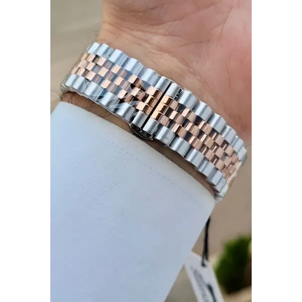 Slazenger SLISTE25 Kadranı Siyah Kordonu Rose Gümüş Renk Erkek Kol Saati