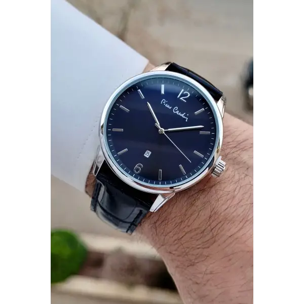 Pierre Cardin PCISTE21 Kadranı Lacivert Kordonu Siyah Renk 44 mm Erkek Kol Saati