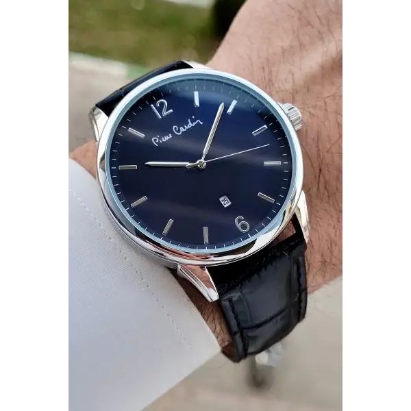 Pierre Cardin PCISTE21 Kadranı Lacivert Kordonu Siyah Renk 44 mm Erkek Kol Saati