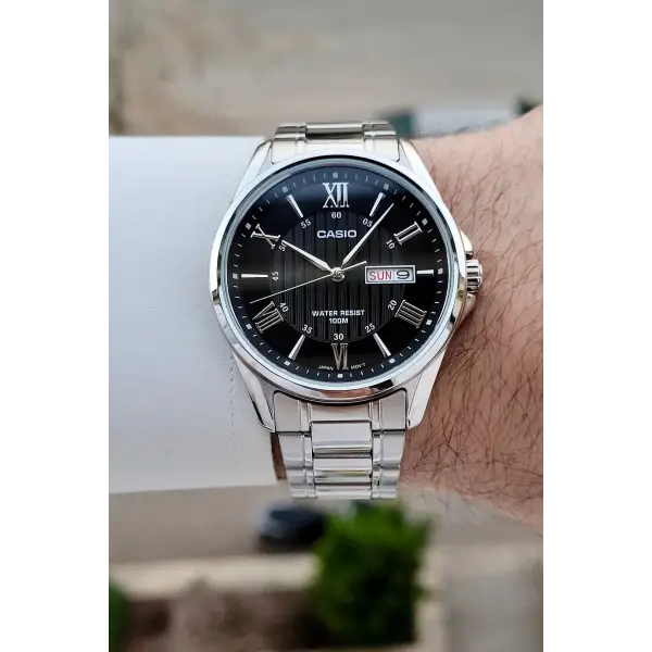 Casio CSISTE210 Casio Kadranı Siyah Kordonu Gümüş Renk Erkek Kol Saati