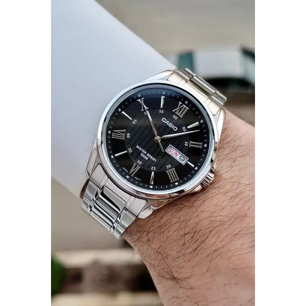 Casio CSISTE210 Casio Kadranı Siyah Kordonu Gümüş Renk Erkek Kol Saati