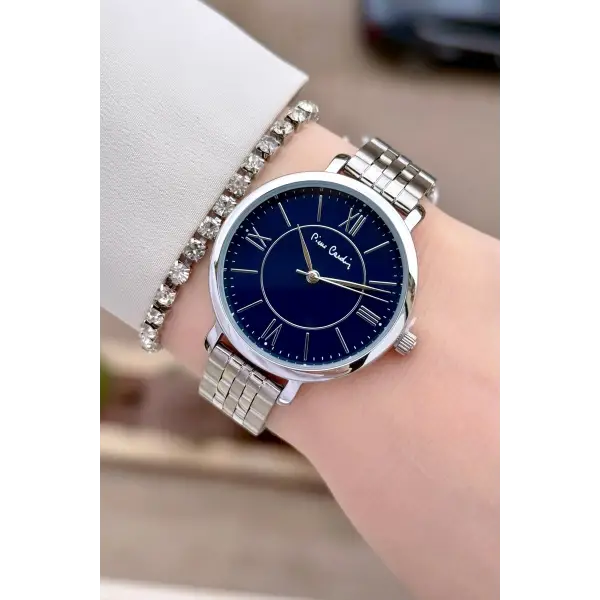 Pierre Cardin PCISTE24 Kadranı Lacivert Kordonu Gümüş Renk 36 mm Kadın Kol Saati