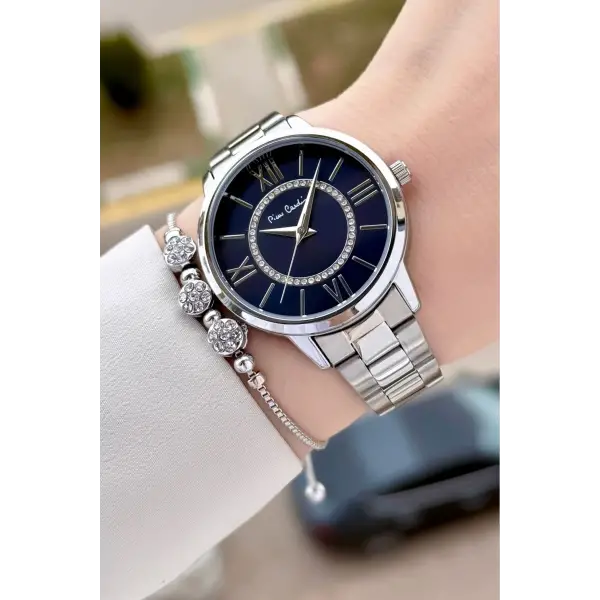 Pierre Cardin PCISTE25 Kadranı Lacivert Kordonu Gümüş Renk 36 mm Kadın Kol Saati