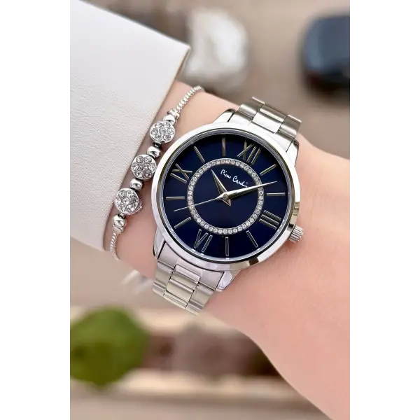 Pierre Cardin PCISTE25 Kadranı Lacivert Kordonu Gümüş Renk 36 mm Kadın Kol Saati