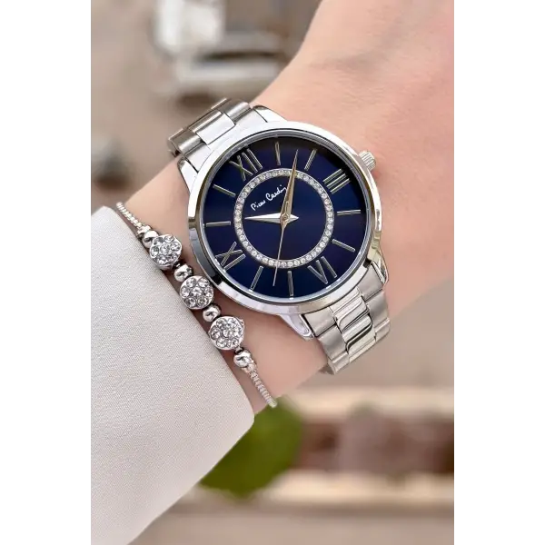 Pierre Cardin PCISTE25 Kadranı Lacivert Kordonu Gümüş Renk 36 mm Kadın Kol Saati