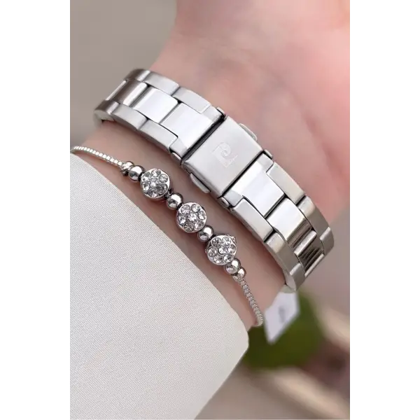 Pierre Cardin PCISTE25 Kadranı Lacivert Kordonu Gümüş Renk 36 mm Kadın Kol Saati