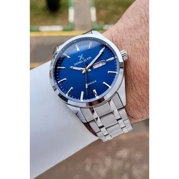 Daniel Klein DKISTE1578 Kadranı Lacivert Kordonu Gümüş Renk 43 mm Erkek Kol Saati