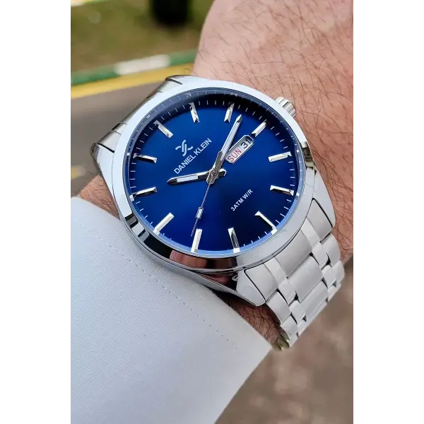 Daniel Klein DKISTE1578 Kadranı Lacivert Kordonu Gümüş Renk 43 mm Erkek Kol Saati