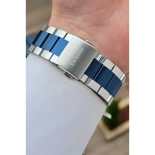 Daniel Klein DKISTE1598 Lacivert Gümüş Renk 45 mm Erkek Kol Saati